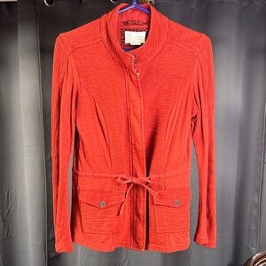 Elegant Red Utility Jacket for Women